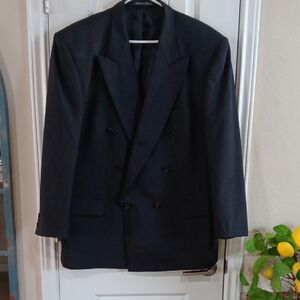 Pierre Balmain Charcoal Double-Breasted Blazer